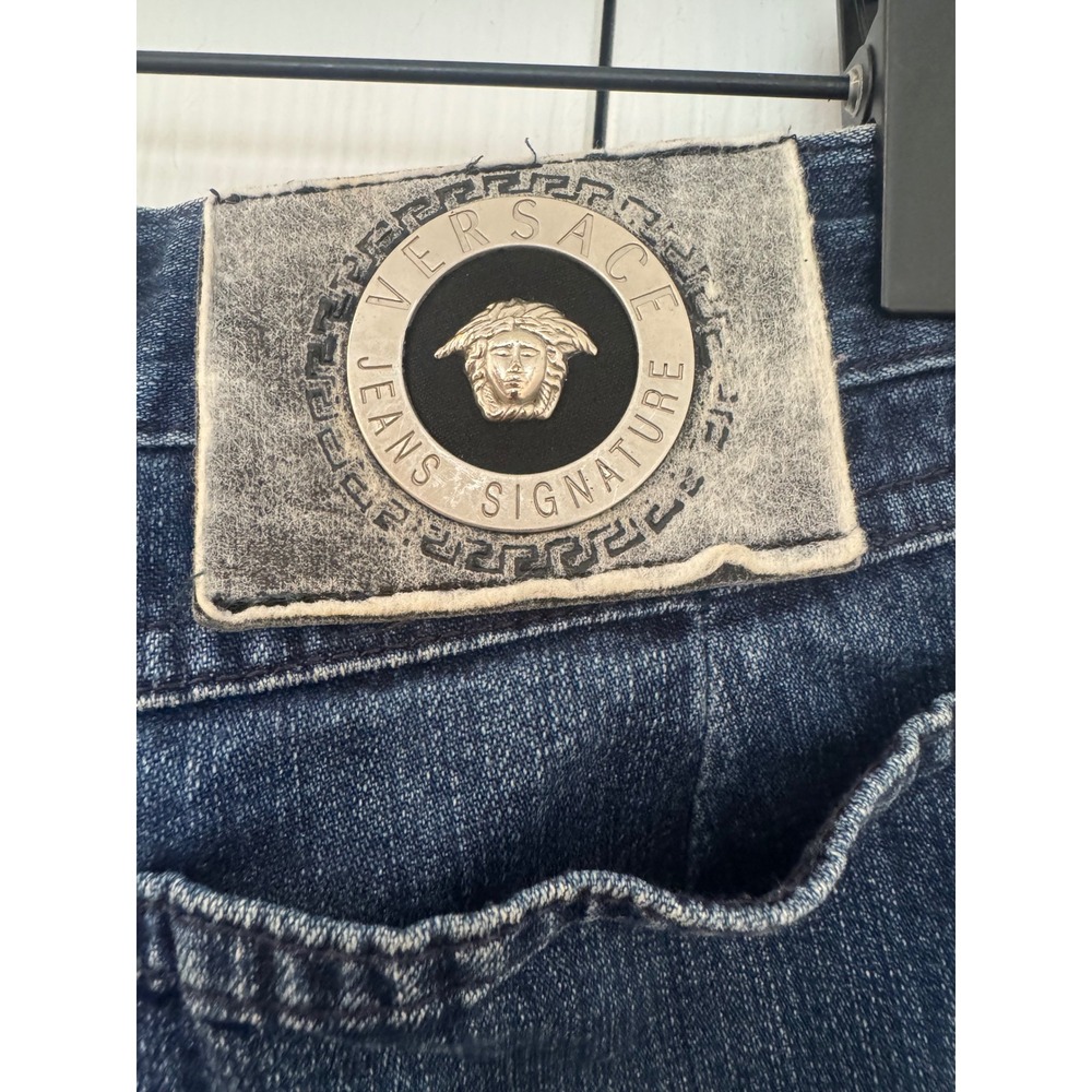 Versace Jeans Signature Vintage Mens 31 Dark Wash Straight Leg Medusa Italy.